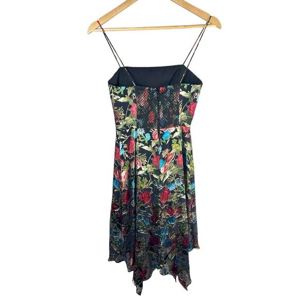 Alice + Olivia Heather  DEVORÉ Chiffon Asymmetrical Dress Floral Size 2 - Picture 3 of 14